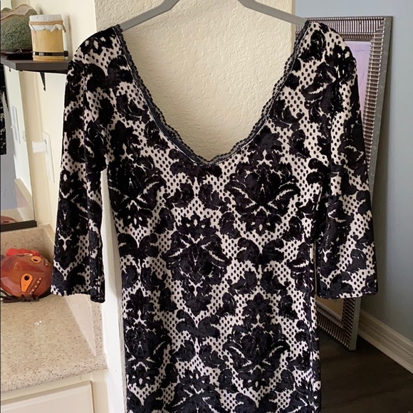 Free People Nude and Black Velvet Lace Dress - Picture 10 of 10